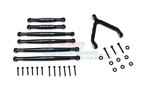 GPM Black Aluminium Suspension Linkages &amp; Front Upper Link Mount Set