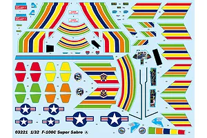 Trumpeter 1/32 USAF F-100C Super Sabre Fighter Jet Scaled Plastic Model Kit image 52769