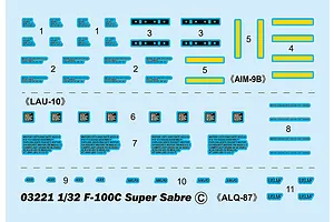 Trumpeter 1/32 USAF F-100C Super Sabre Fighter Jet Scaled Plastic Model Kit image 52771