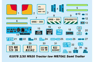 Trumpeter 1/35 M920 Tractor Tow M870A1 Semi Trailer Scaled Plastic Model Kit image 52807