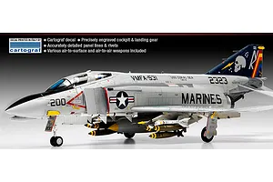 Academy 1/48 USMC F-4B/N "VMFA-531 Grey Ghosts" Phantom Jet Fighter Plastic Scale Model Kit image 52952
