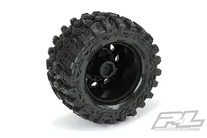Pro-Line 2.8" Hyrax Tyres on Black Raid Rims - Glued Wheels 2Pcs image 53076