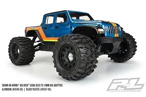 Pro-Line 2.8" Hyrax Tyres on Black Raid Rims - Glued Wheels 2Pcs image 53077