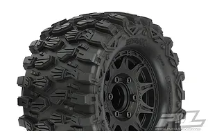 Pro-Line 2.8" Hyrax Tyres on Black Raid Rims - Glued Wheels 2Pcs image 53079