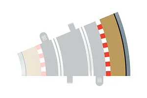 Scalextric 1/32 Track Radius 2 Outer Curve Borders & Barriers 22.5 Degree 4Pcs image 53500