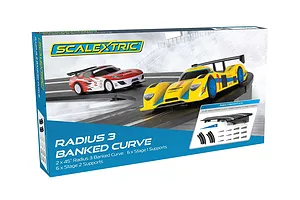 Scalextric 1/32 Track Radius 3 Banked Curve 45 Degree 2Pcs with Supports image 53518