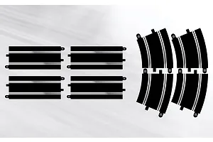 Scalextric 1/32 Track Extension Pack Straights & R4 Curves 8Pcs image 53547