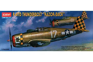 Academy 1/72 P-47D "Razorback" Fighter Scaled Plastic Model Kit image 53752