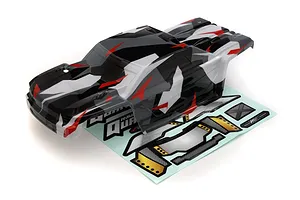 Maverick 1/10 Quantum+ XT Grey & Red Painted Body Shell w/ Decals image 53774