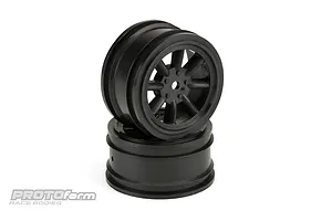 Pro-Line 1.9" VTA 26mm Front Tyres on 8-Spoke Black Rims - Glued Wheels 2Pcs image 54450