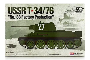 Academy 1/35 USSR T-34/76 "No.183 Factory Production" Tank Scaled Plastic Model Kit image 54475