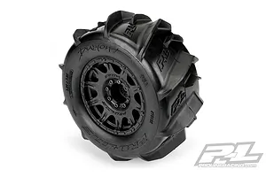 Pro-Line 3.8" Dumont Paddle Tyres on Black Raid Rims - Glued Wheels 2Pcs image 54641
