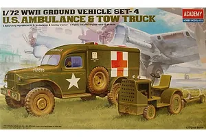Academy 1/72 U.S. Ambulance &amp; Towing Tractor Scaled Plastic Model Kit