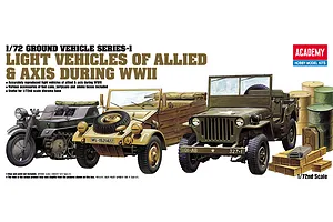Academy 1/72 Allied &amp;amp; Axis WWII Light Vehicles Scaled Plastic Model Kit image 54947