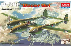 Academy 1/48 P-38F Lightning "Glacier Girl" Bomber Scaled Plastic Model Kit image 55390