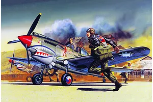 Academy 1/72 Curtiss P-40B Warhawk Fighter Scaled Plastic Model Kit image 55434