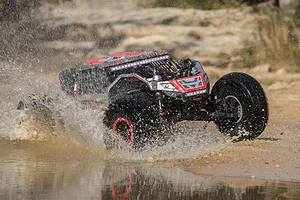 Losi Super Rock Rey V2 RC Rock Racer Electric Brushless 4WD 1/6 Scale RTR - Grey image 55600