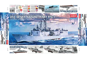 Academy 1/350 USS Oliver Hazard Perry FFG-7 Guilded Missile Frigate Scaled Plastic Model kit w/ Australian Forces Insignias image 55692