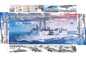 Academy 1/350 USS Oliver Hazard Perry FFG-7 Guilded Missile Frigate Scaled Plastic Model kit w/ Australian Forces Insignias image 55693