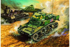 Academy 1/35 U.S. M3A1 Stuart Light Tank Scaled Plastic Model Kit image 55727