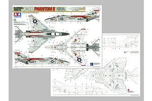 Tamiya 1/48 McDonnell Douglas F-4B Phantom II Fighter Jet Scaled Plastic Model Kit image 55764
