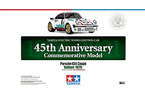 Tamiya Porsche 934 Coupe Vaillant (1976) RC On Road Car Electric 1/10 Scale Kit image 55777