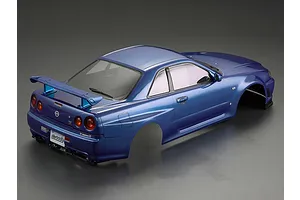 Killerbody 1/10 Nissan Skyline BNR34 Blue Painted Body Shell w/ Decals image 56335