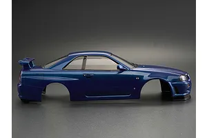 Killerbody 1/10 Nissan Skyline BNR34 Blue Painted Body Shell w/ Decals image 56344