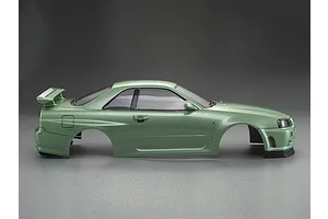 Killerbody 1/10 Nissan Skyline R34 Champagne Green Painted Body Shell image 56359
