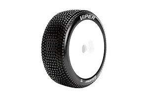 Louise 3.3" B-Viper Soft Tyres on White Dish Rims - Glued Wheels 2Pcs image 57276