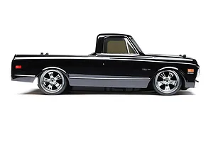 Losi V-100 1972 Chevy C10 RC Pick-Up Truck Electric 4WD 1/10 Scale RTR - Black image 57698