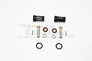 GPM Black Aluminium SCX10 II +23mm Hex Adapters 2Pcs w/ Hardware