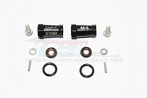 GPM Black Aluminium SCX10 II +23mm Hex Adapters 2Pcs w/ Hardware