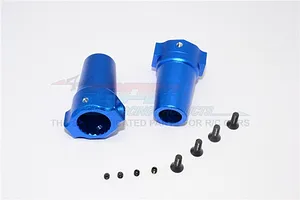 GPM Blue Aluminium Straight Axle Adaptor 2Pcs w/ Hardware