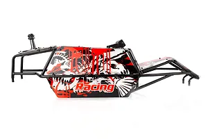 Rovan Black Steel GT Sand Rail Baja Roll Cage w/ Painted Red Panels, LED Light Bar & Spare Tyre Mount image 58506