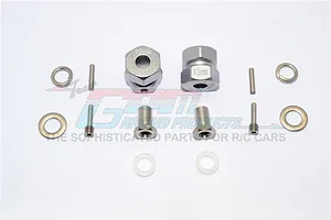 GPM Grey Silver Aluminium 12mm Wheel Hex +13mm Adapters 2Pcs w/ Hardware image 2