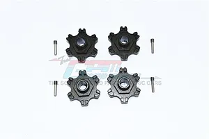 GPM Black Aluminium 17mm Wheel Hex +6mm Adapters 4Pcs w/ Hardware image 58595