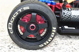 GPM Red Aluminium 17mm Brake Disc Wheel Hex +6mm Adapters 2Pcs image 58597