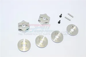 GPM Silver Aluminium 12mm to 17mm Wheel Hex +7mm Adapter Set