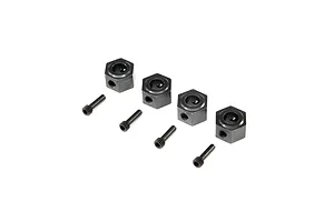 Losi Gunmetal Aluminium 12mm Wheel Hexes 4Pcs w/ Pins