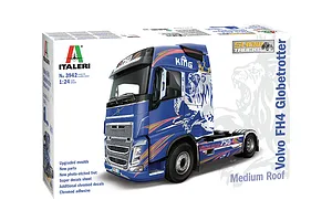 Italeri 1/24 Volvo F16 Globetrotter Medium Roof Truck Scaled Plastic Model Kit image 59231