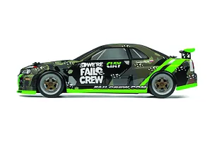 HPI Micro RS4 Fail Crew Nissan Skyline R34 GT-R RC Drift Car Electric 4WD 1/18 RTR image 59683