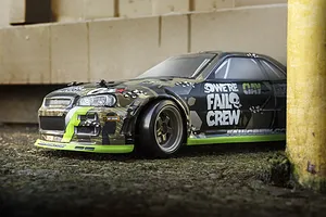 HPI Micro RS4 Fail Crew Nissan Skyline R34 GT-R RC Drift Car Electric 4WD 1/18 RTR image 59687