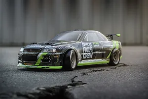 HPI Micro RS4 Fail Crew Nissan Skyline R34 GT-R RC Drift Car Electric 4WD 1/18 RTR image 59689