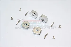GPM Silver Aluminium 14mm Wheel Hex +6mm Adapters 4Pcs