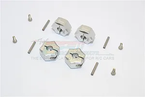 GPM Silver Aluminium 14mm Wheel Hex +8mm Adapters 4Pcs image 59856