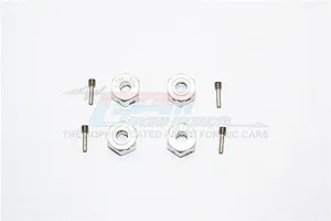 GPM Silver Aluminium 12mm Wheel Hex +9mm Adapters 4Pcs
