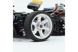 Yeah Racing Front Plastic Narrow Rim Set For 1/28 Kyosho Mini-Z AWD - White image 60334