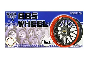 Fujimi 1/24 BBS Wheel 17inch Tyres &amp; Rims Set (Wheel-13) Scaled Plastic Model Kit
