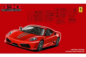 Fujimi 1/24 Ferrari F430 Scuderia Scaled Plastic Model Kit